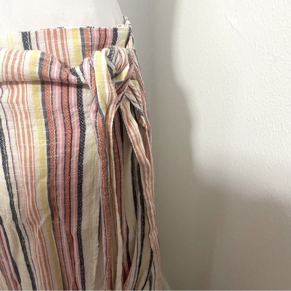 Free People Women’s Aubrey Sarong Vertical Multi Stripe High-Low Skirt Sz 12 NWT - Picture 9 of 12